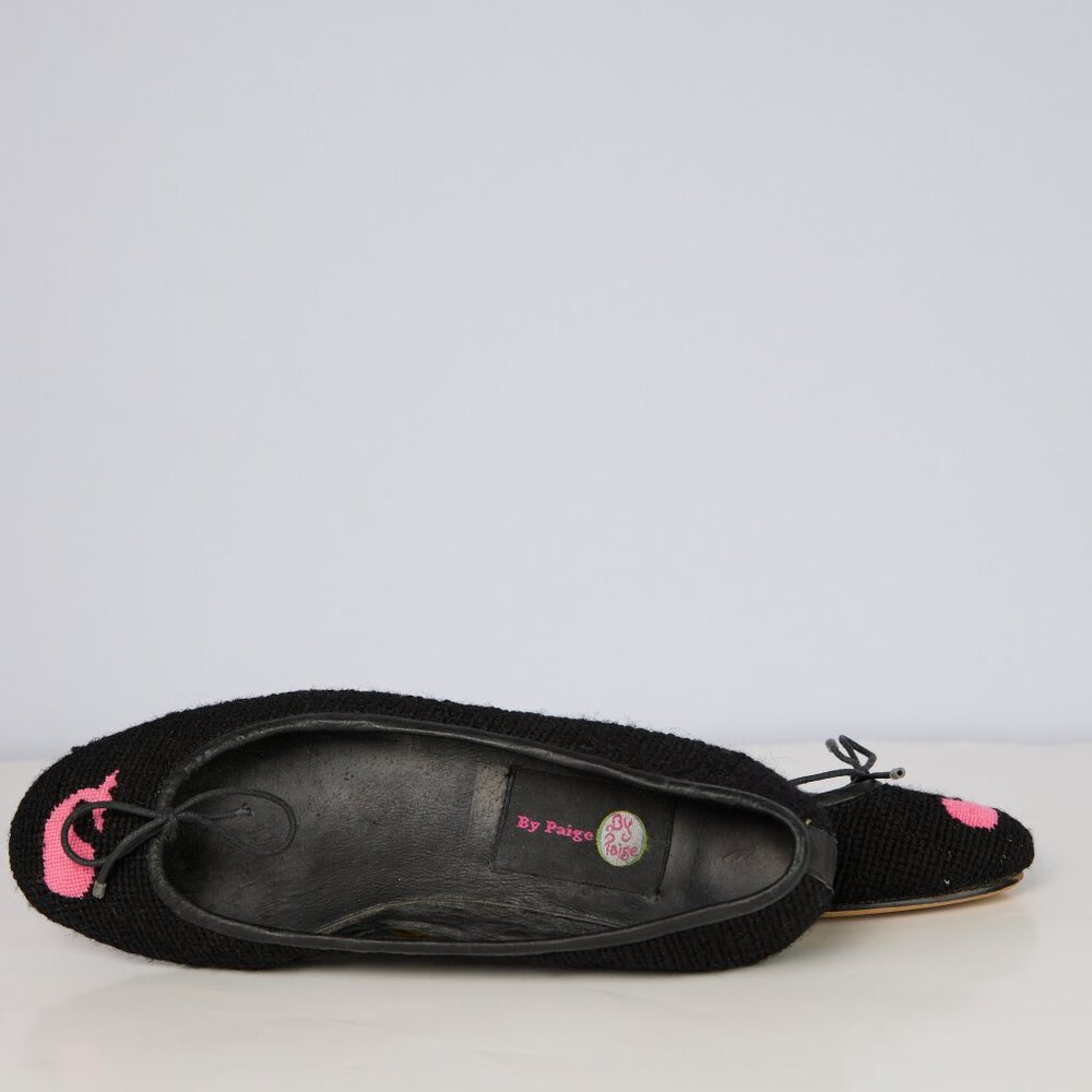 BY PAIGE flats Needlepoint Pink Whale Slip On‎ Shoes - Picture 5 of 11